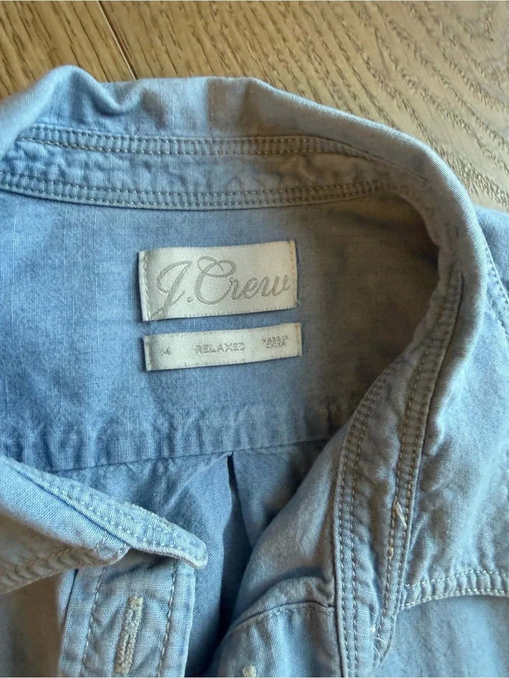 J.Crew Relaxed Chambray Button Down Shirt XL Light Wash